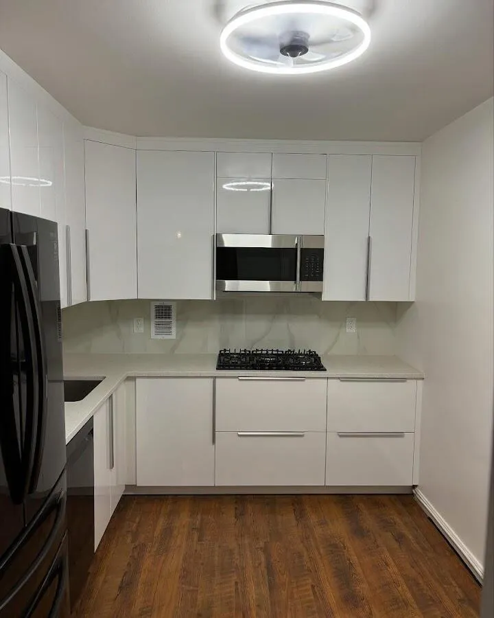 Renovated kitchen with quartz countertops in Enterprise